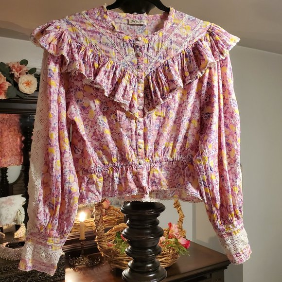 LoveShackFancy Tops - LoveShackFancy Floral Blouse Top